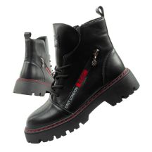 Lee Cooper buty botki trapery damskie sztyblety skórzane ocieplane czarne czerwone