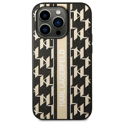 3. Etui Karl Lagerfeld Monogram Stripe na iPhone 14 Pro Max - brązowe