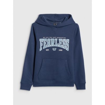 8. Bluza dresowa regular z kapturem chłopięca 4F 4FJRSS26TSWSM2637-31S