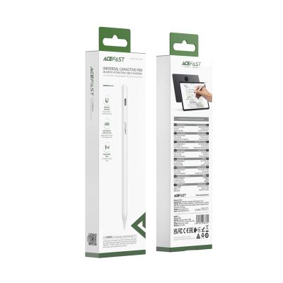 6. Rysik stylus pojemnościowy Acefast V1 uniwersalny z 2 wymiennymi końcówkami - biały