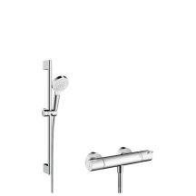 Hansgrohe Crometta brusersystem z 65 cm Vario brusesat i Ecostat 1001 CL termostatarmatur til frembygning