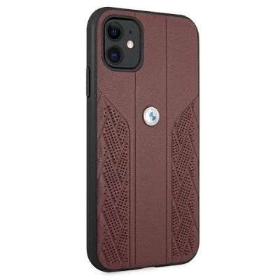 4. Etui BMW Leather Curve Perforate na iPhone 11 / Xr - czerwone