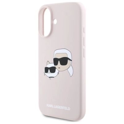 6. Etui Karl Lagerfeld Silicone nauble Heads Print MagSafe na iPhone 16 - różowe