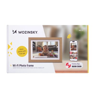 13. Ramka Cyfrowa Wozinsky WRC-32 10.1" z aplikacją Frameo 32GB - jasnobrązowa