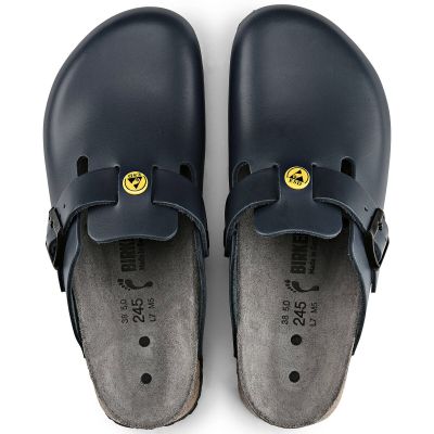 8. Chodaki damskie Birkenstock Boston ESD Blue skóra naturalna klapki narrow wąskie (0061388)