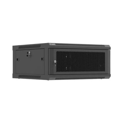 15. LANBERG SZAFA INSTALACYJNA RACK WISZĄCA 19" 4U 600X600 CZARNA DRZWI PERFOROWANE (FLAT PACK)