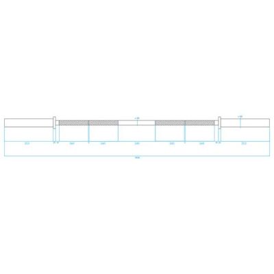 48. Gryf olimpijski HMS LOCK JAW BLACK 183 cm GO320 