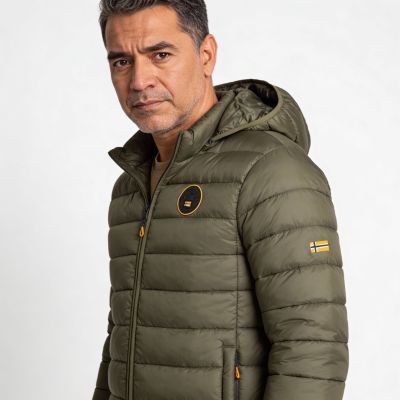 5. Kurtka męska Geographical Norway AMIGOMAP LONG HOOD DB KAKI MEN 233 KAKI (WZ5087H/GN-KAKI)