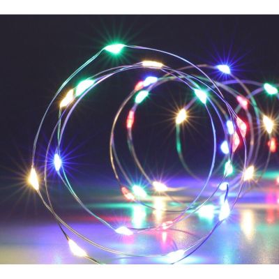 8. LAMPKI DRUCIKI NA BATERIE GIRLANDA 80 LED MULTIKOLOR
