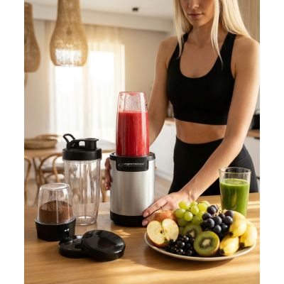 21. Blender sportowy do mielenia Esperanza NUTRI BOMB EKM030 (900W; kolor czarno-srebrny)