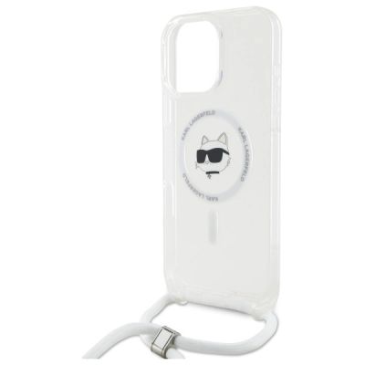 5. Etui Karl Lagerfeld IML Choupette Head & Cord Magsafe na iPhone 16 Pro Max - przezroczyste