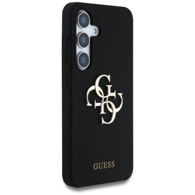 4. Etui Guess Silicone Big 4G Logo Bottom Script na Samsung Galaxy S25 - czarne