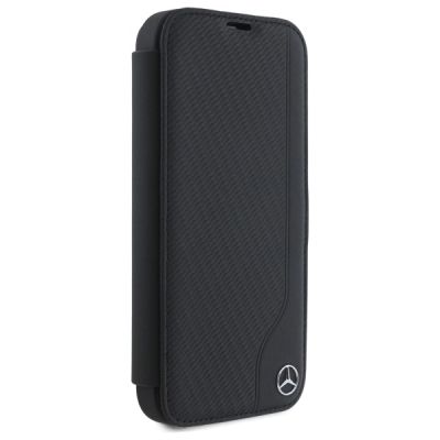 4. Etui Mercedes Leather Wood Imitation na iPhone 16 - czarne