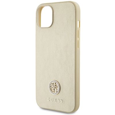 6. Etui Guess Strass Metal Logo do iPhone 15 Plus - złote
