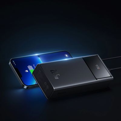 7. Powerbank Baseus EnerFill FP41 30000mAh 22.5W z kablem Baseus Simple USB-A - USB-C 3A 30cm - czarny