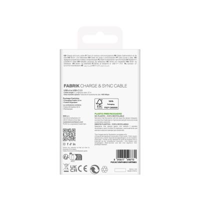 3. Kabel Puro Fabrik 10W w oplocie USB-A - USB-C 1,5m - beżowy