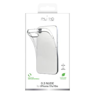 10. Etui silikonowe Puro 0.3 Nude do iPhone 16e/17e - przezroczyste