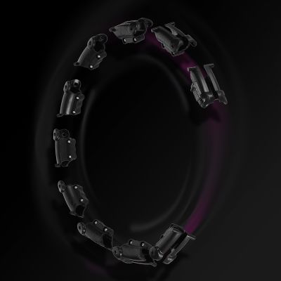 5. Zestaw Hula Hop HHW11 BLACK z wypustkami i obciążnikiem + pas BR163 BLACK PLUS SIZE HMS