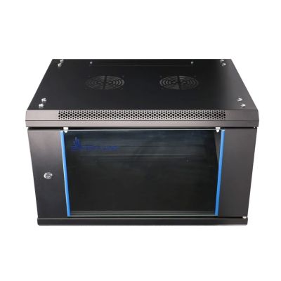 13. Szafa rack Extralink 6U 600x450 Czarna montowana na ścianie