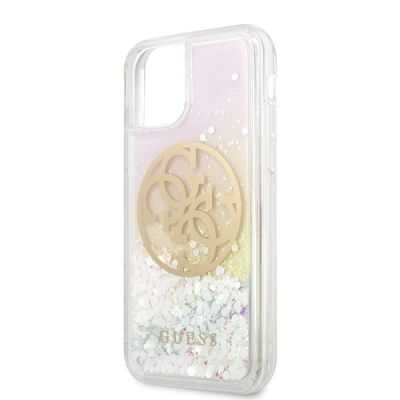 3. Etui Guess Gradient Liquid Glitter Circle Logo na iPhone 11 Pro - przezroczyste