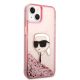 4. Etui Karl Lagerfeld Glitter Karl's Head na iPhone 14 Plus - różowe