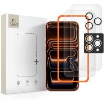 Szkło hartowane Tech-Protect Easy Set+ 3-pack na iPhone 16 Pro Max / 17 Pro Max - przezroczyste