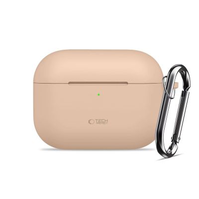2. Etui Tech-Protect Silicone Hook na AirPods Pro - beżowe