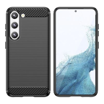 3. Carbon Case etui Samsung Galaxy S23+ elastyczny silikonowy karbonowy pokrowiec czarne