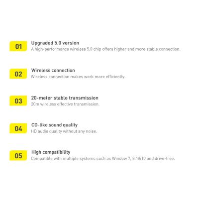 25. Baseus BA04 mini adapter Bluetooth 5.0 USB odbiornik nadajnik do komputera czarny (ZJBA000001)
