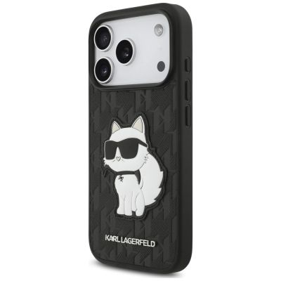 2. Etui Karl Lagerfeld Saffiano Mono Patch Choupette iPhone 18 Pro / 17 Pro - czarne