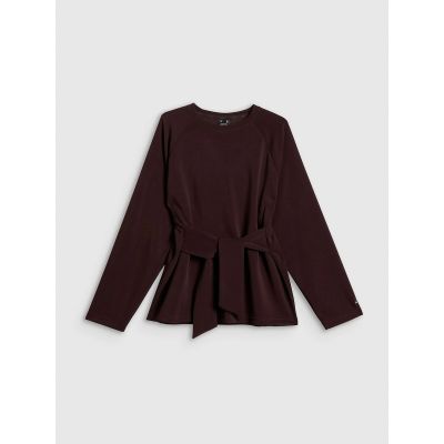 9. Bluza regular z wiązaniem i modalem damska 4F 4FRSS26TSWSF2784-80S