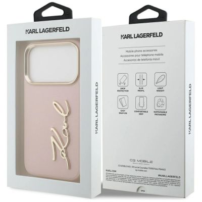 8. Etui Karl Lagerfeld Karl Script Logo na iPhone 17 Pro - różowe