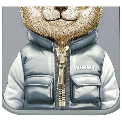 9. Etui Nimmy Cool&Cute 2.0 Bear na iPhone 16 - szare