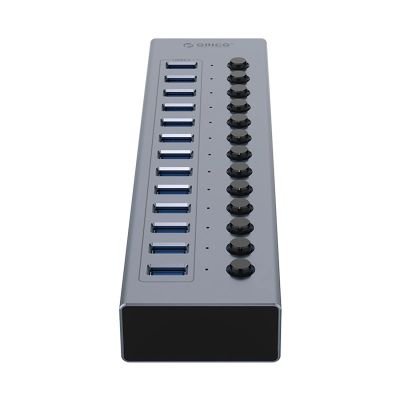 3. Hub Orico BT2U3-13AB 13x USB-A 3.0 z włącznikami - szary