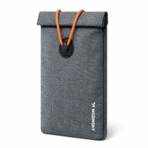 Etui blokujące sygnał RFID Wozinsky WPB-R12 na telefon z klapką i sznurkiem 21.5x12 cm - szare