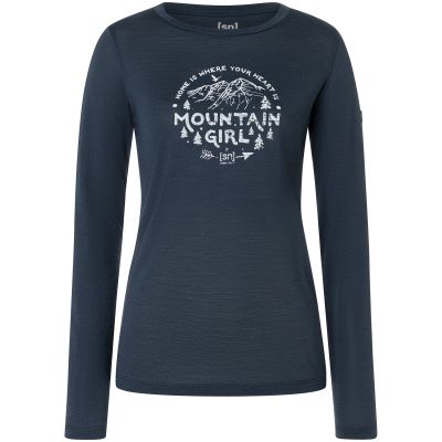 4. Koszulka termoaktywna z długim rękawem damska SUPER.NATURAL W Mountain Girl LS granatowa