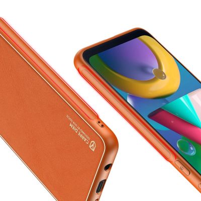 8. Dux Ducis Yolo eleganckie etui pokrowiec ze skóry ekologicznej Samsung Galaxy M30s pomarańczowy