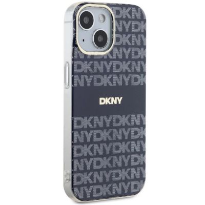 4. Etui DKNY IML Mono & Stripe MagSafe na iPhone 15 / 14 / 13 - niebieskie