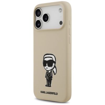 2. Etui Karl Lagerfeld Silicone Karl Sketch & Logo MagSafe na iPhone 17 Pro Max - brązowe