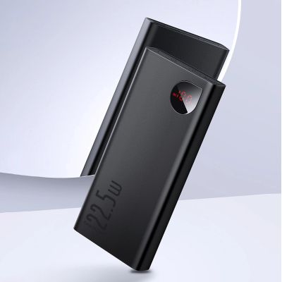 13. Baseus Adaman powerbank z szybkim ładowaniem 20000mAh 22.5W + kabel USB-A - USB-C 3A 0.3m czarny