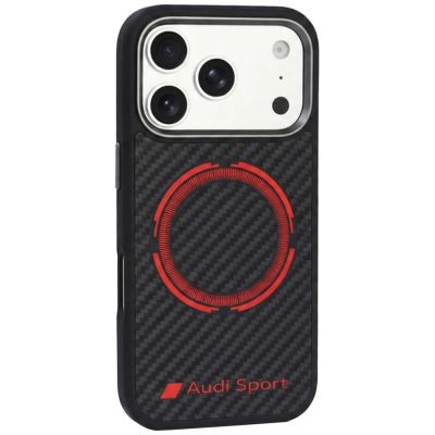 2. Etui Audi RSQ Carbon Fiber Sport Red Circle MagSafe na iPhone 18 Pro / 17 Pro - czarne
