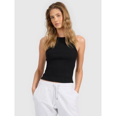 Top slim z prążkowanej dzianiny damski 4F 4FRAW25TSLEF310-20S