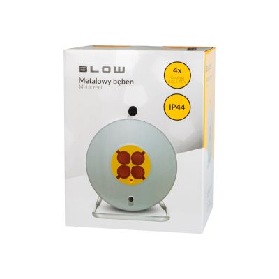 4. Przedłużacz sieciowy PR-61 4-Gniazda z uziemieniem 50m BLOW bęben metalowy (3x2,5mM)