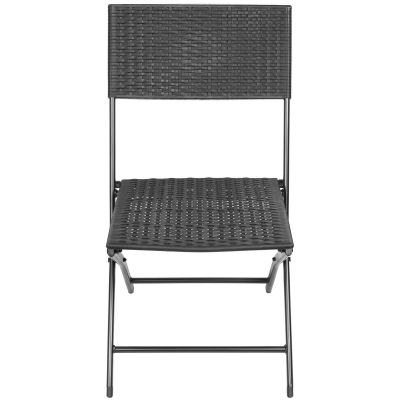 10. ZESTAW MEBLI BALKONOWYCH STÓŁ 58X58X70CM I 2 KRZESŁA CZARNY