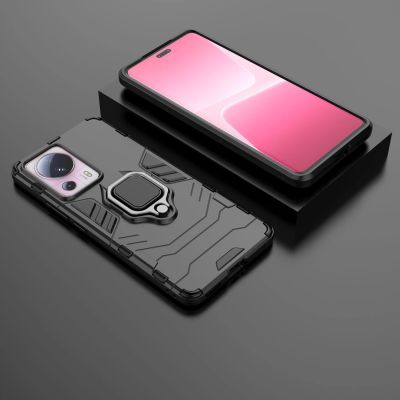5. Ring Armor etui do Xiaomi 13 Lite pancerny pokrowiec uchwyt magnetyczny ring czarne