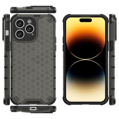 14. Honeycomb etui iPhone 14 Pro Max pancerny hybrydowy pokrowiec czarne