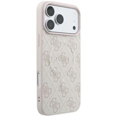 4. Etui Guess Embossed 4G Ring Classic MagSafe na iPhone 18 Pro / 17 Pro - różowe