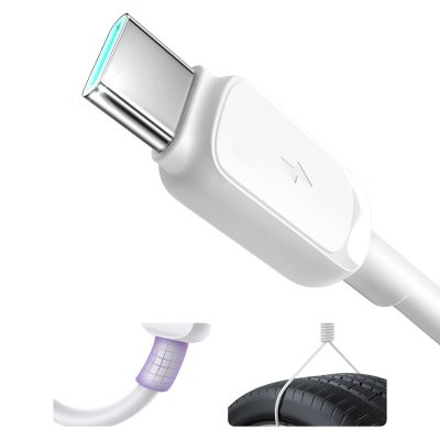 2. Kabel Joyroom Multi-Color Series A14 USB-A / USB-C 3A 1.2 m - biały