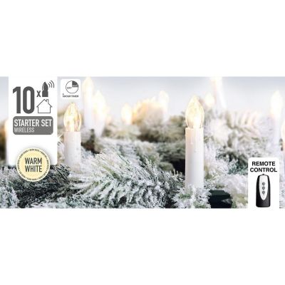 10. LAMPKI CHOINKOWE ŚWIECZKI TIMER PILOT 10 LED CIEPŁY BIAŁY