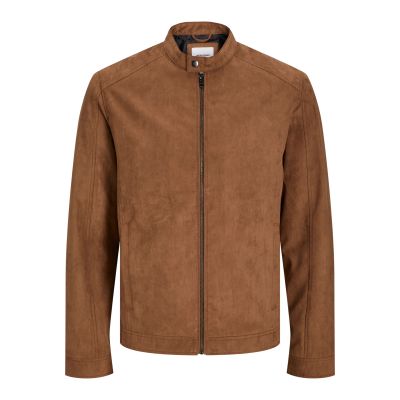 Jack&Jones kurtka z syntetycznego zamszu JJEDYLAN CLEAN JACKET NOOS 12261197 COGNAC